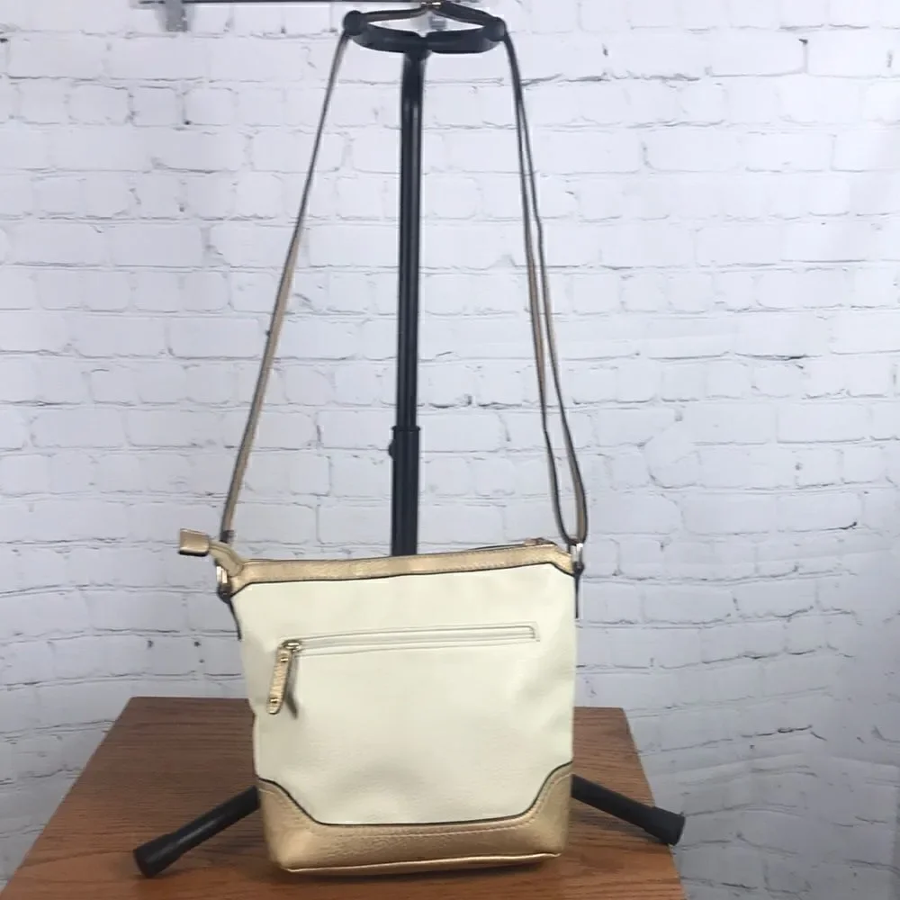 B.O.C. Shoulder bag Gold Cream Woven Chains EUC